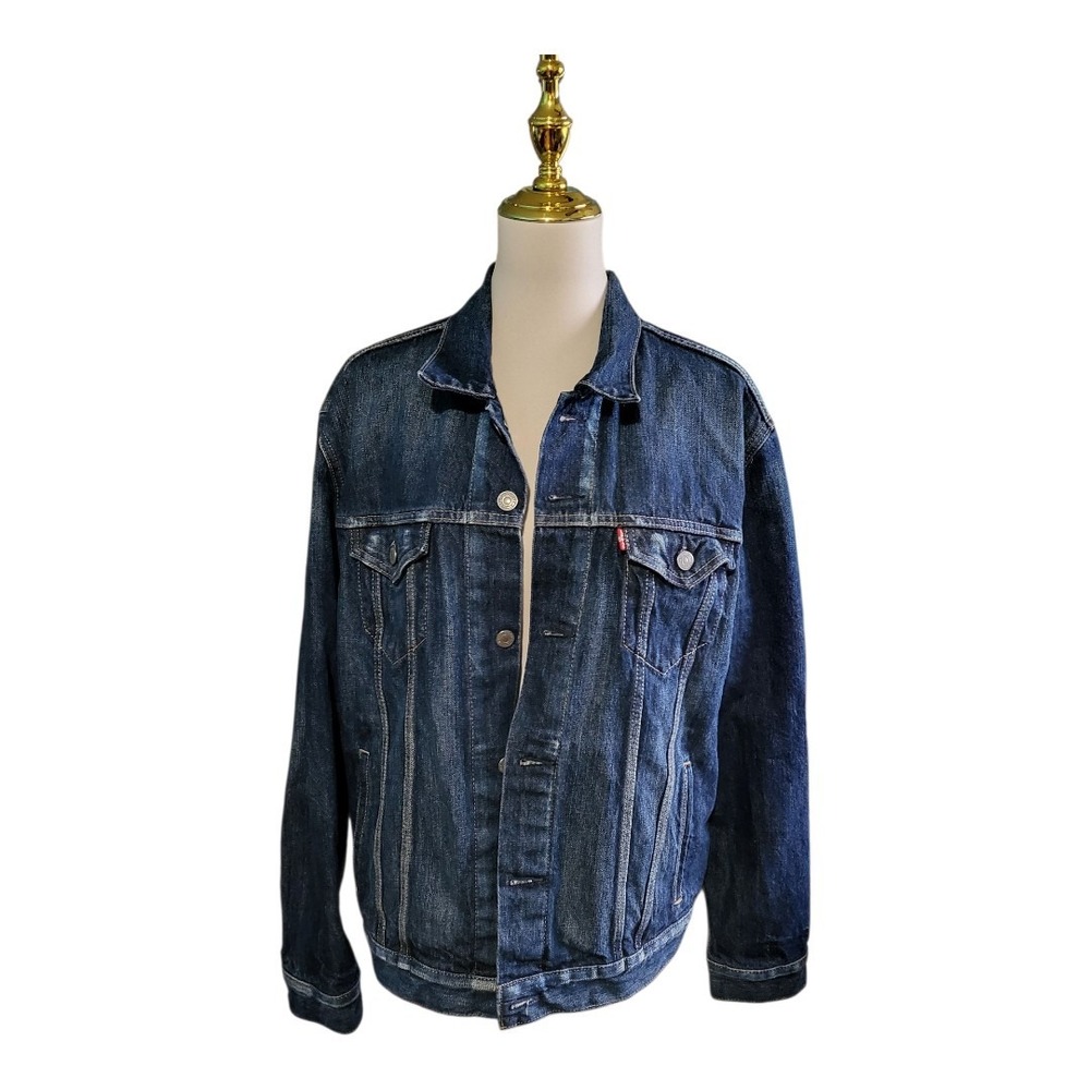 Levis Type 3 Denim Jacket Mens Large Blue Long Sleeve Jean‎ Trucker Button Up